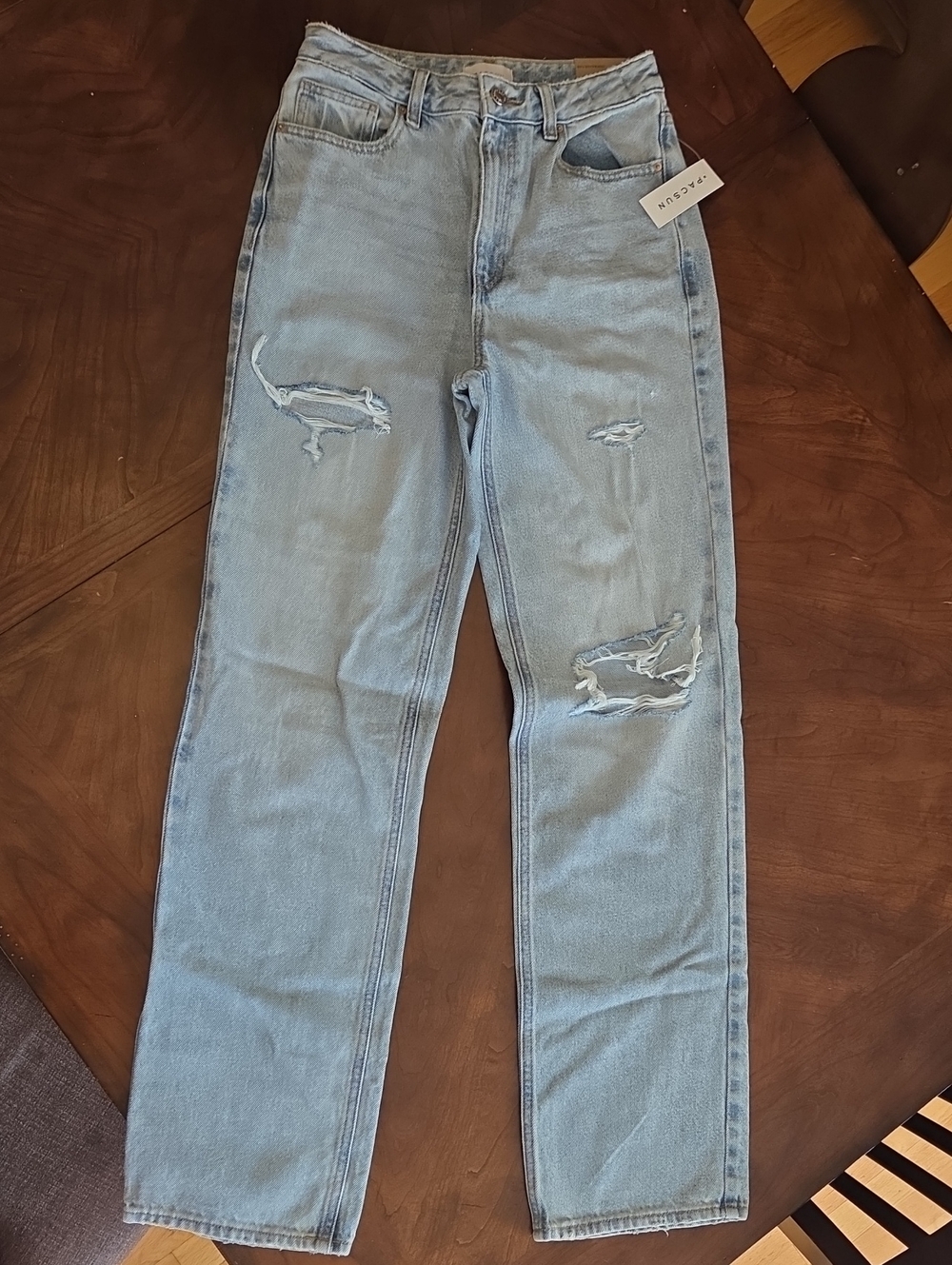 PacSun Light Blue Distressed Straight Jeans